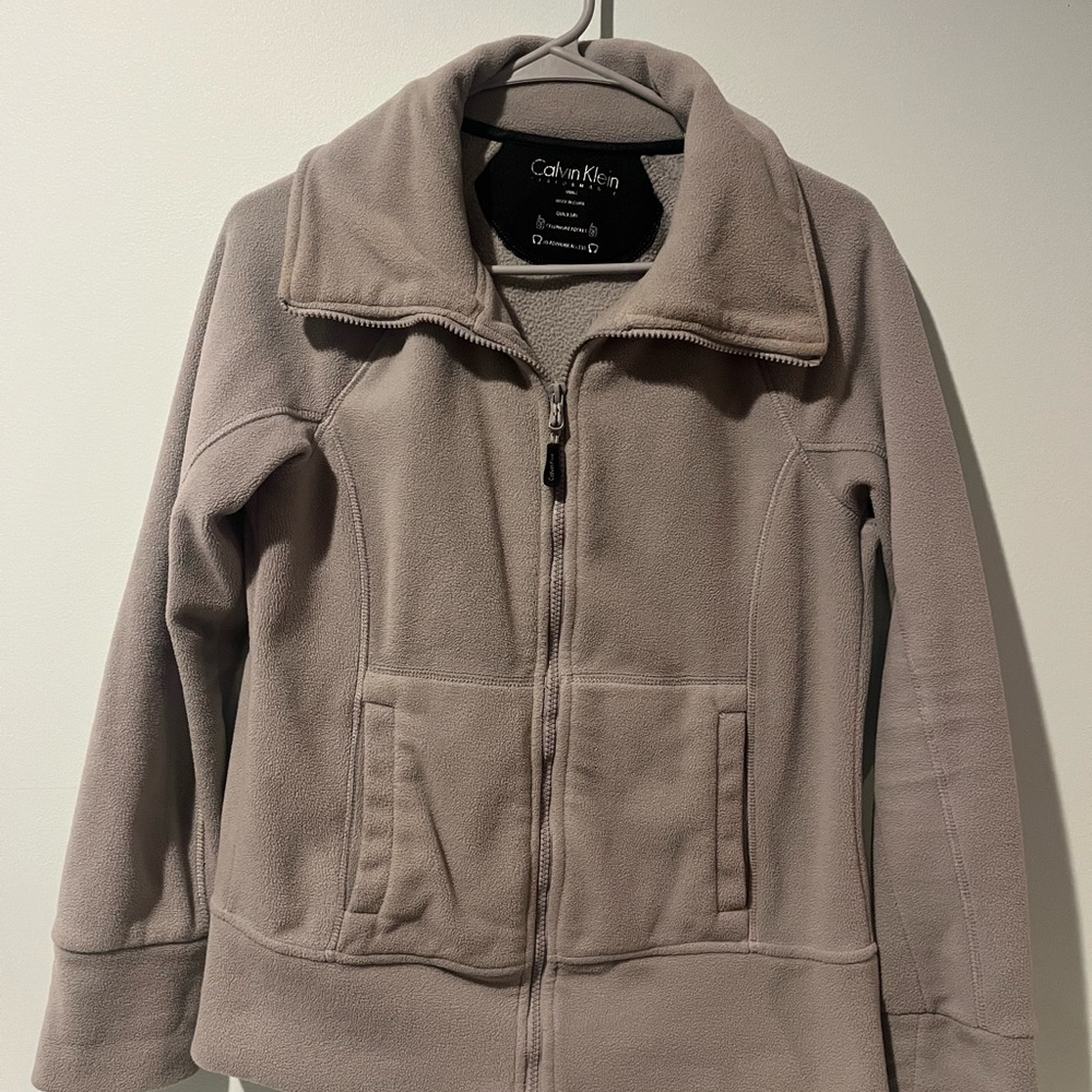 Calvin Klein Performance Women’s Gray Fleece Jacket, Size Small